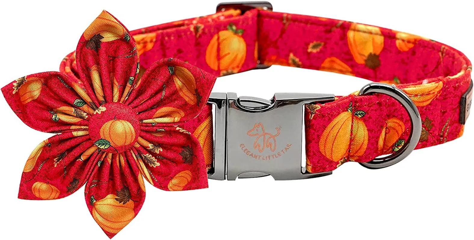 Adjustable Christmas Dog Collar with Flower