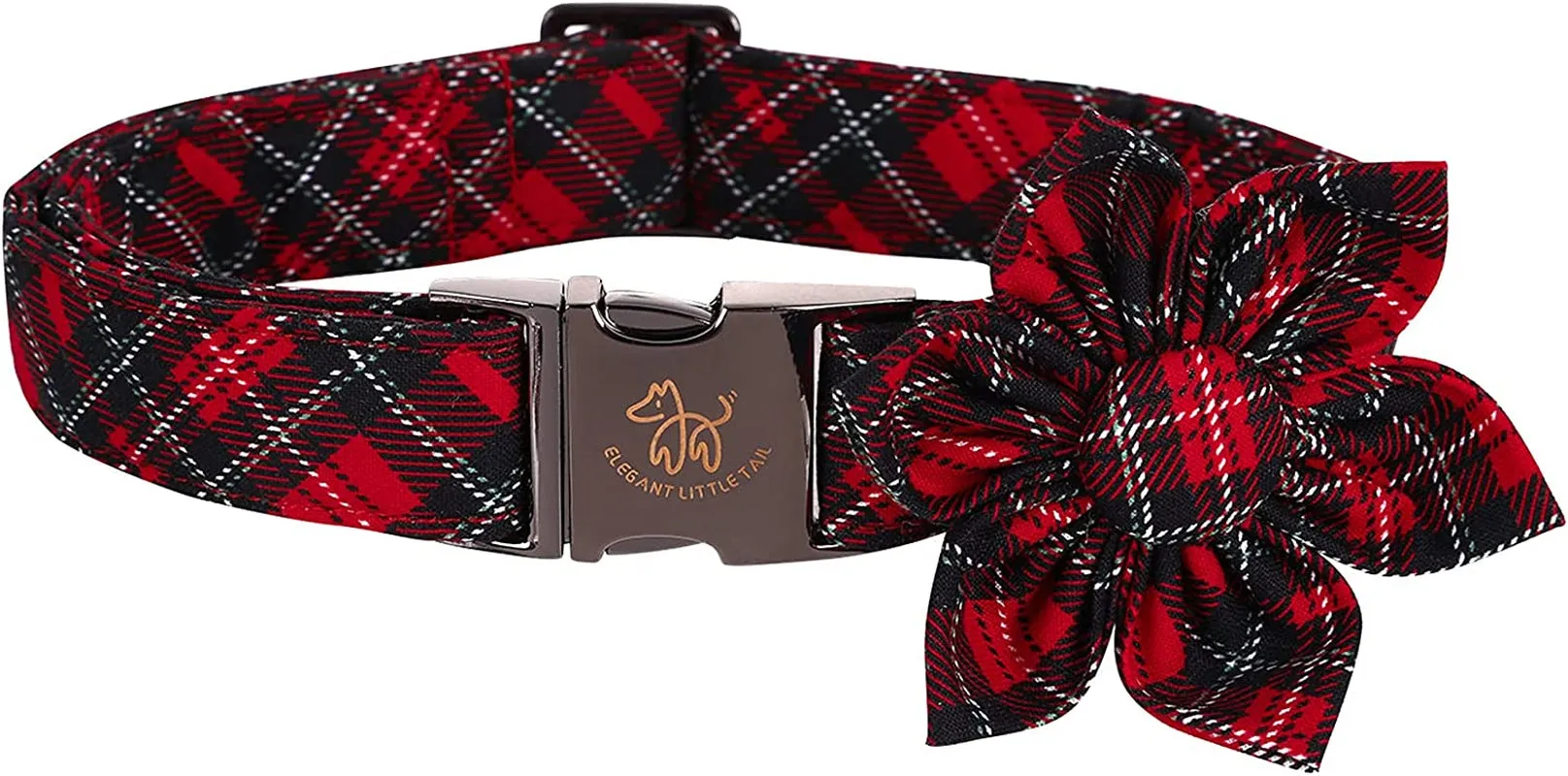Adjustable Christmas Dog Collar with Flower