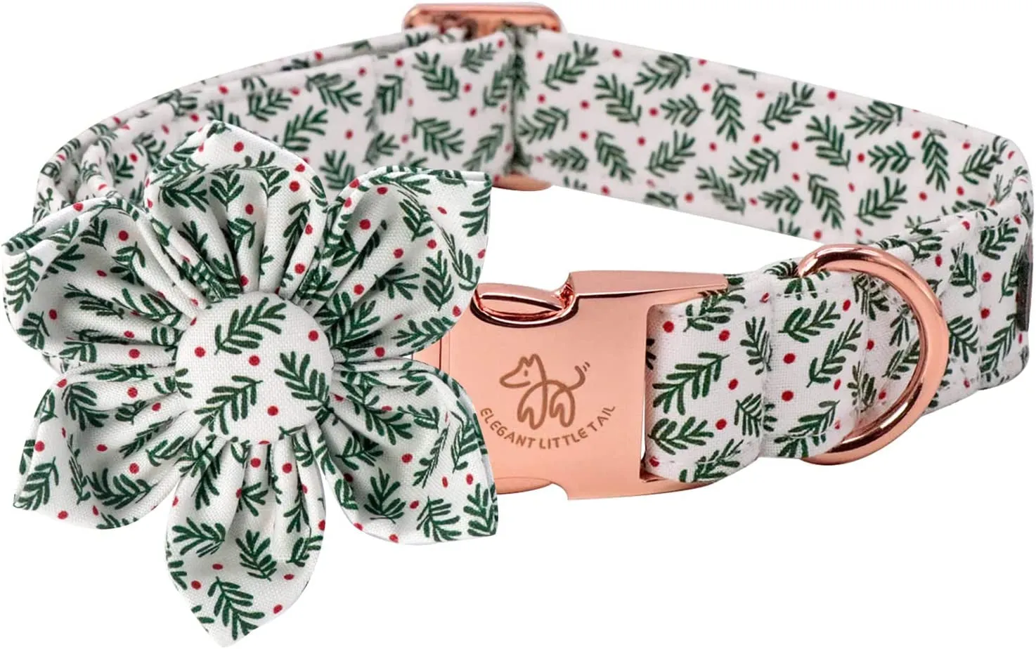 Adjustable Christmas Dog Collar with Flower