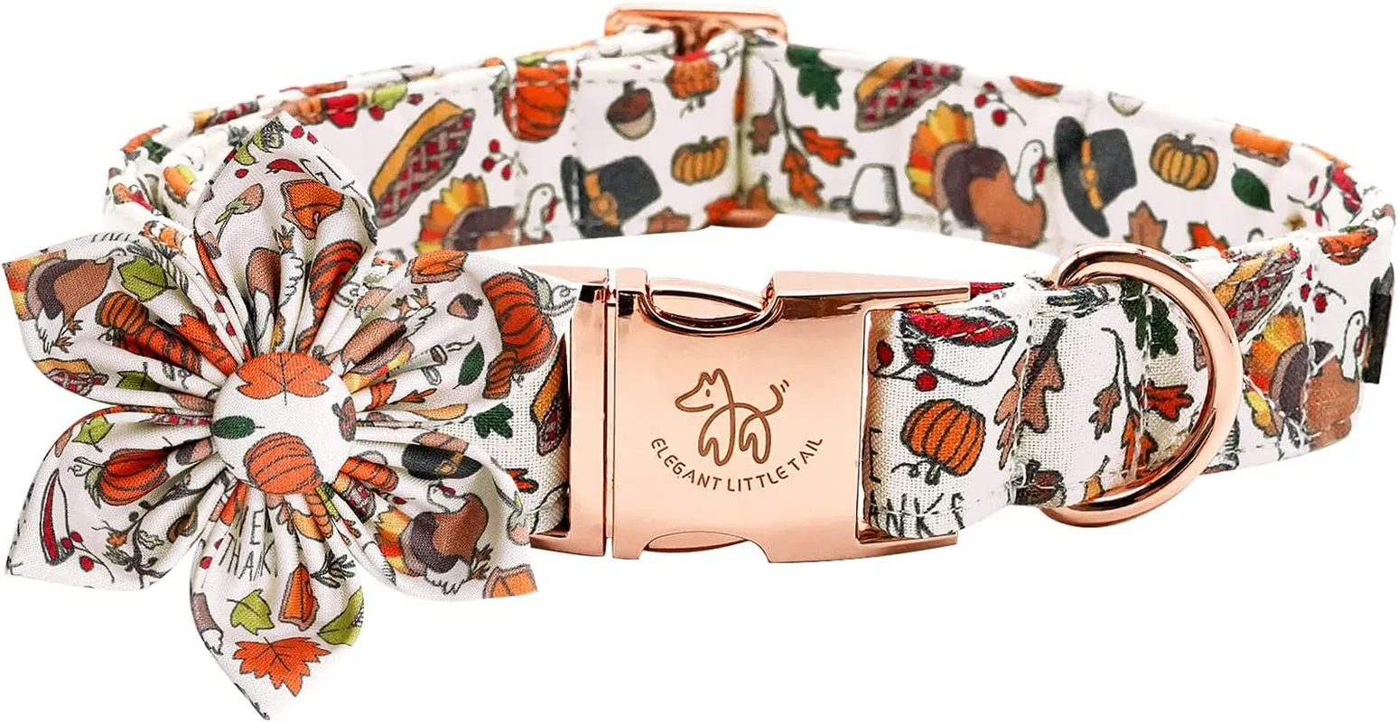 Adjustable Christmas Dog Collar with Flower
