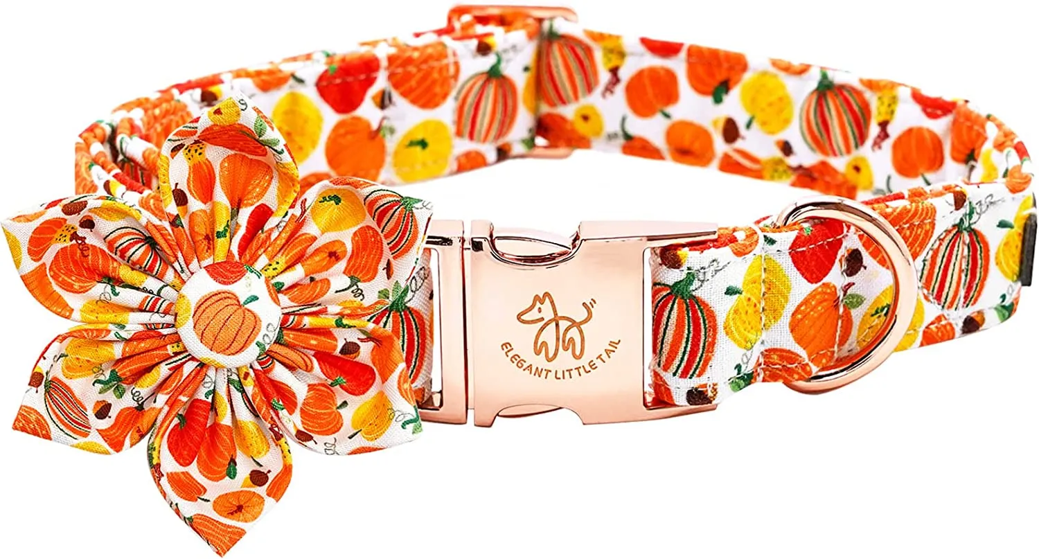 Adjustable Christmas Dog Collar with Flower
