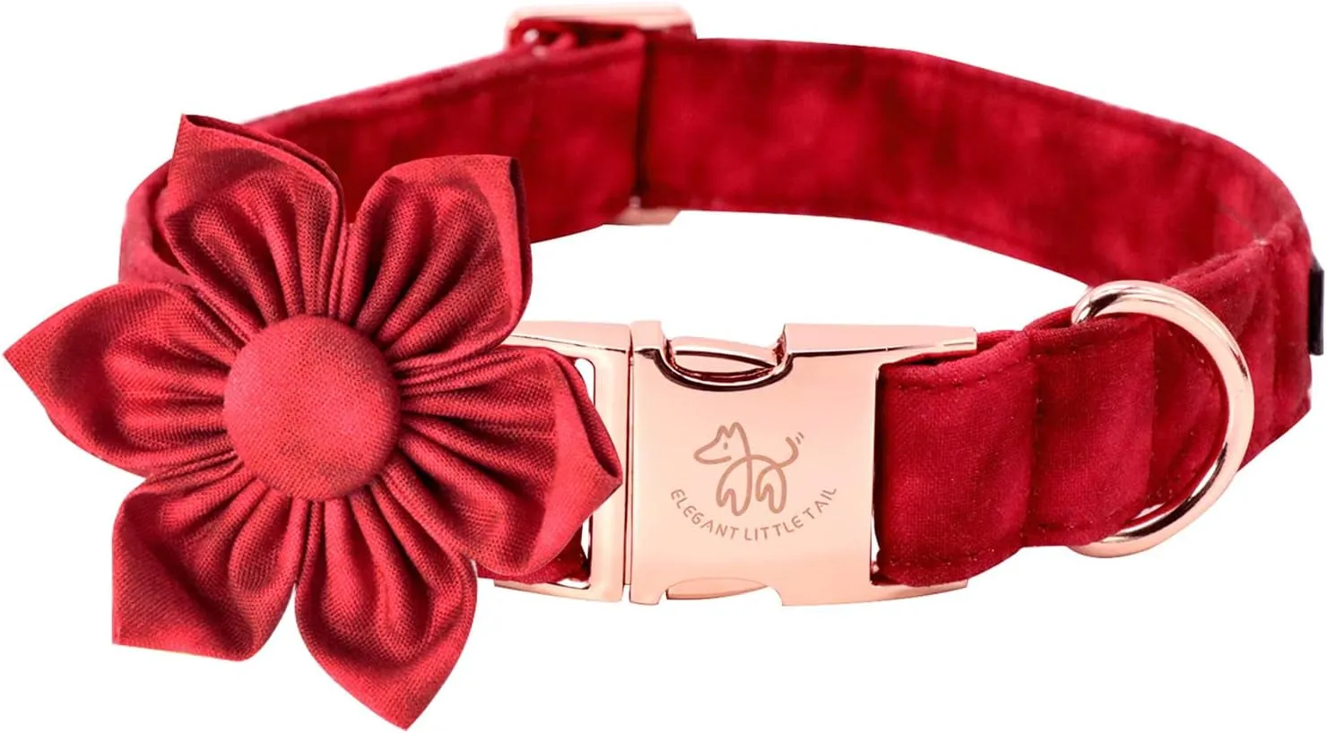 Adjustable Christmas Dog Collar with Flower