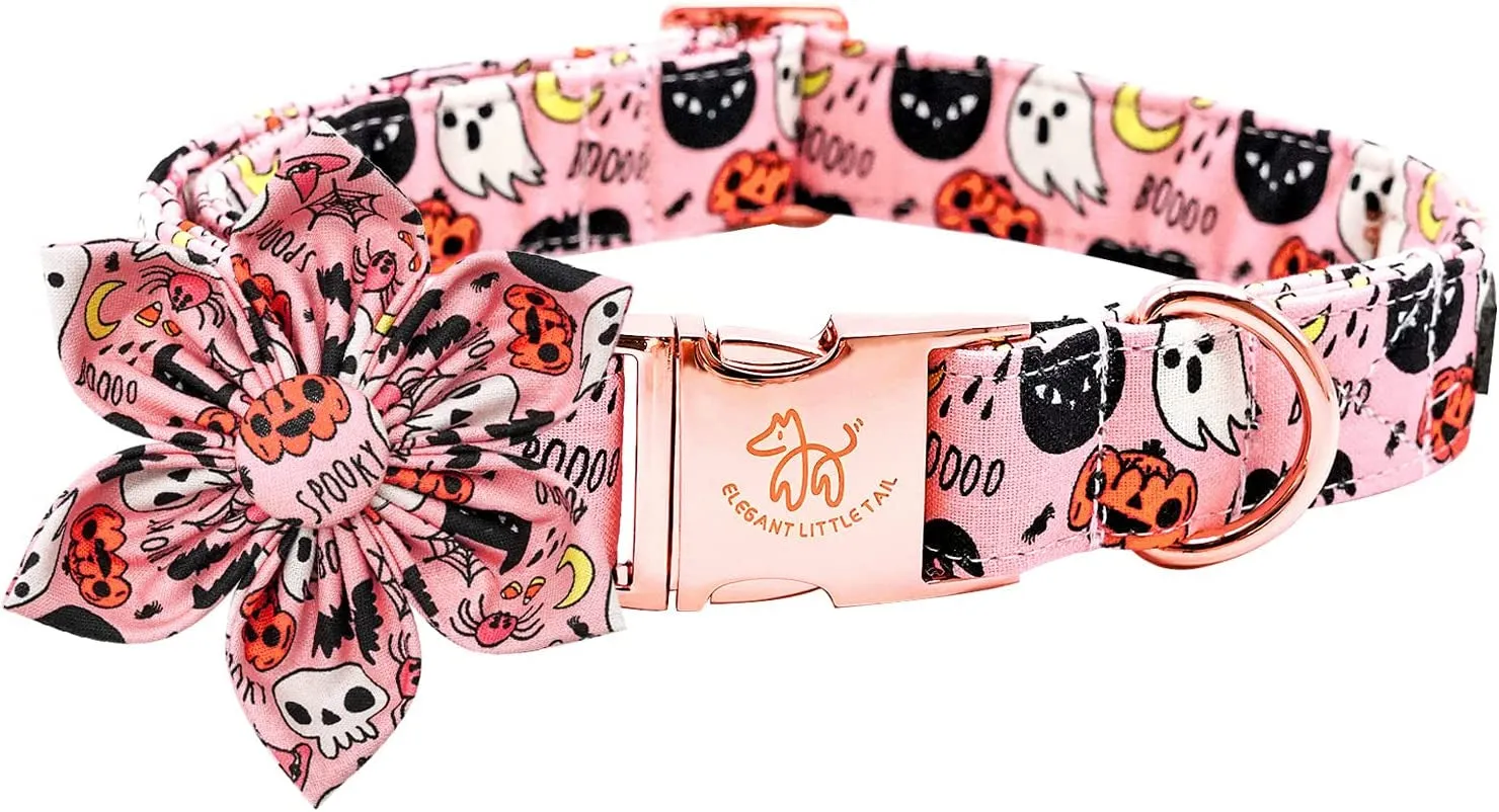 Adjustable Christmas Dog Collar with Flower