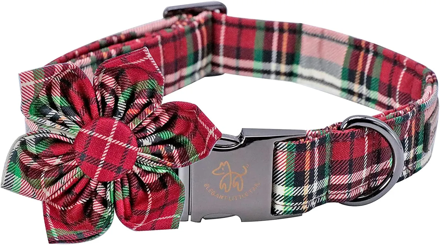 Adjustable Christmas Dog Collar with Flower