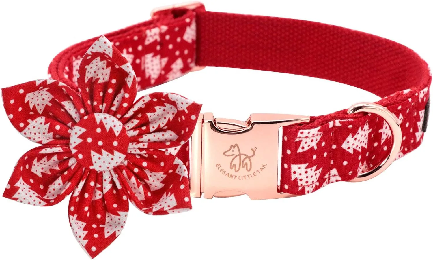 Adjustable Christmas Dog Collar with Flower