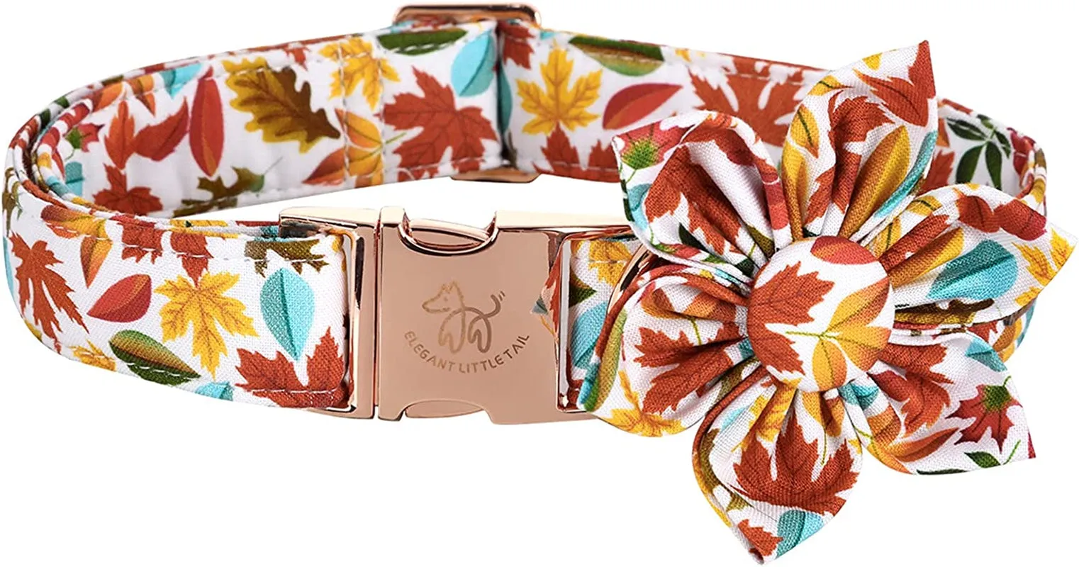 Adjustable Christmas Dog Collar with Flower