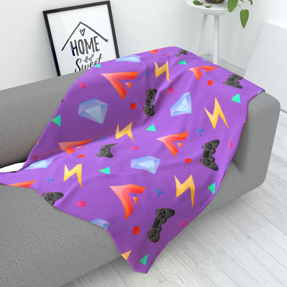 Blanket Throws - Gamers Play Light Purple