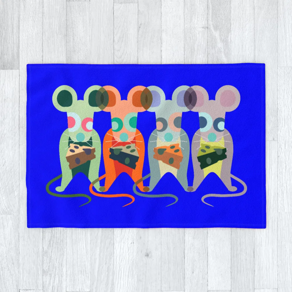 Blanket Throws - Mice on Blue