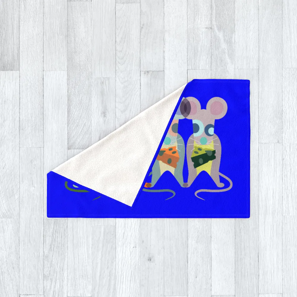 Blanket Throws - Mice on Blue