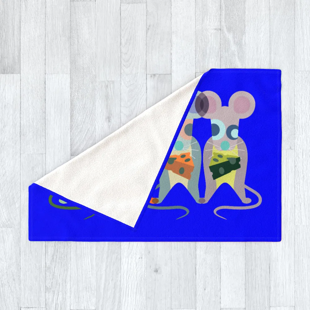 Blanket Throws - Mice on Blue