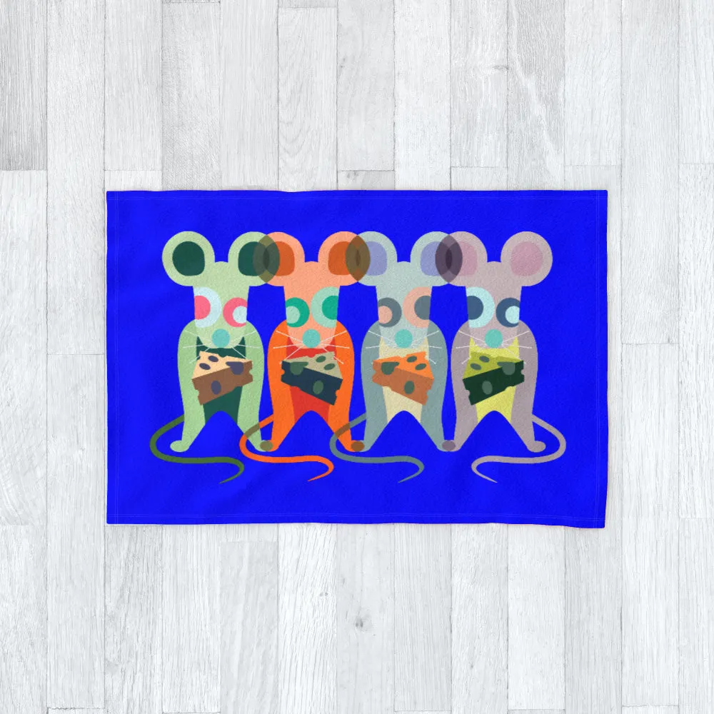 Blanket Throws - Mice on Blue