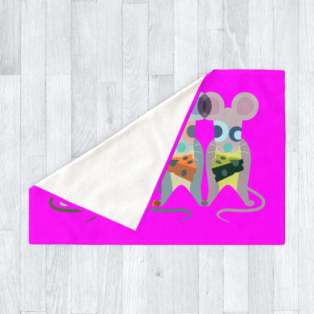 Blanket Throws - Mice on Pink