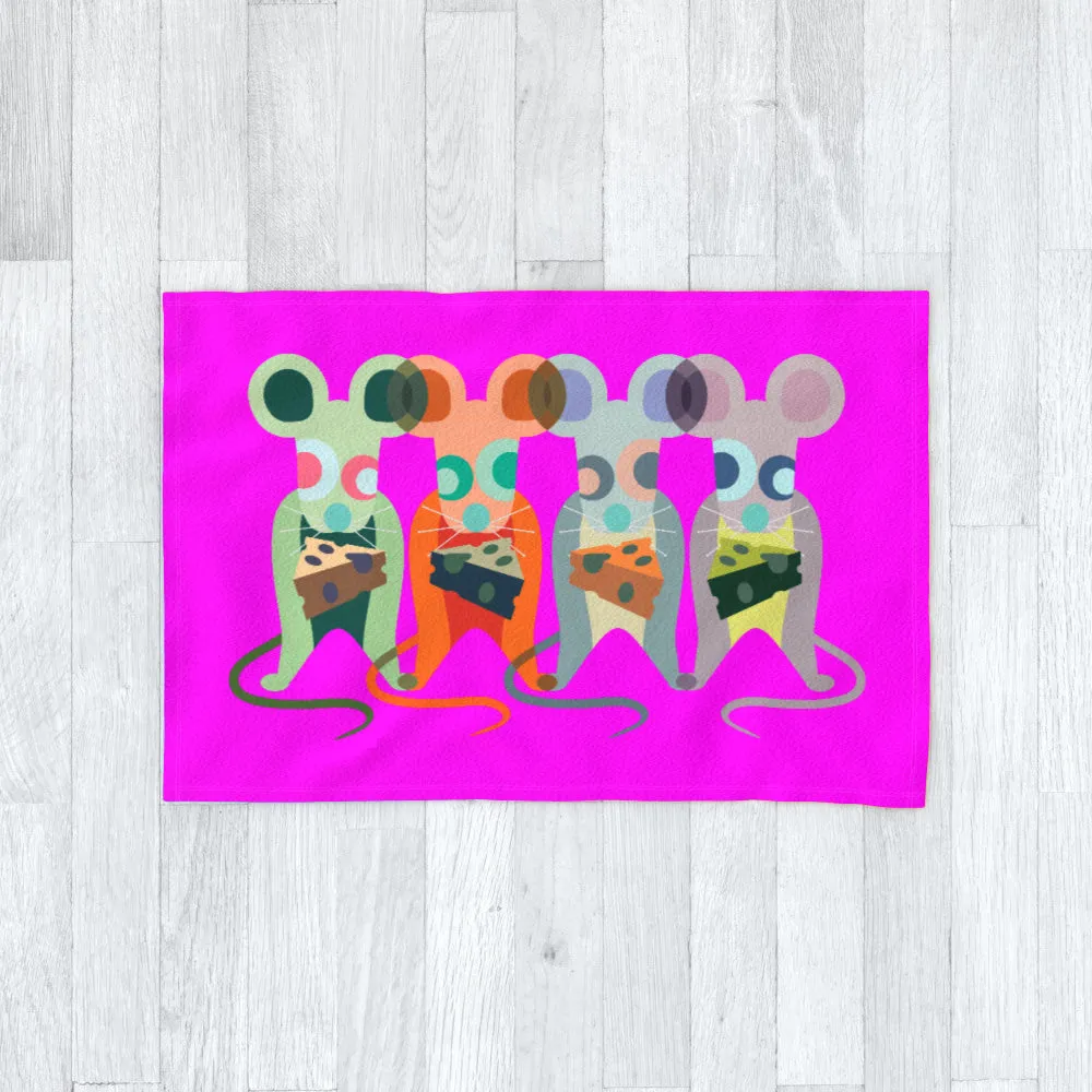 Blanket Throws - Mice on Pink
