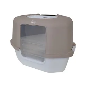 Cat Love Space Saver Corner Hooded Cat Pan In Grey