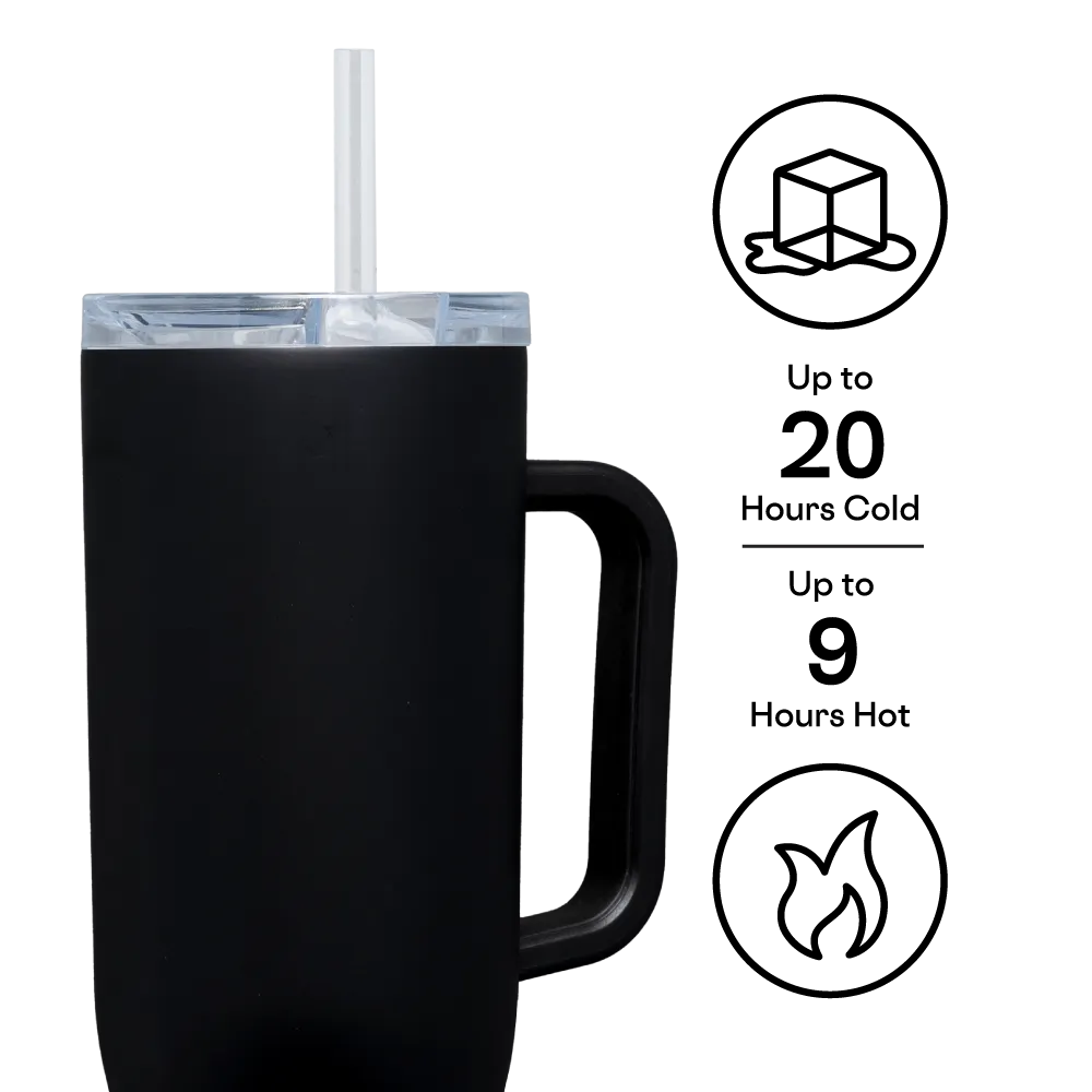Corkcicle Cruiser Insulated Tumbler With Handle – Matte Black – 40oz