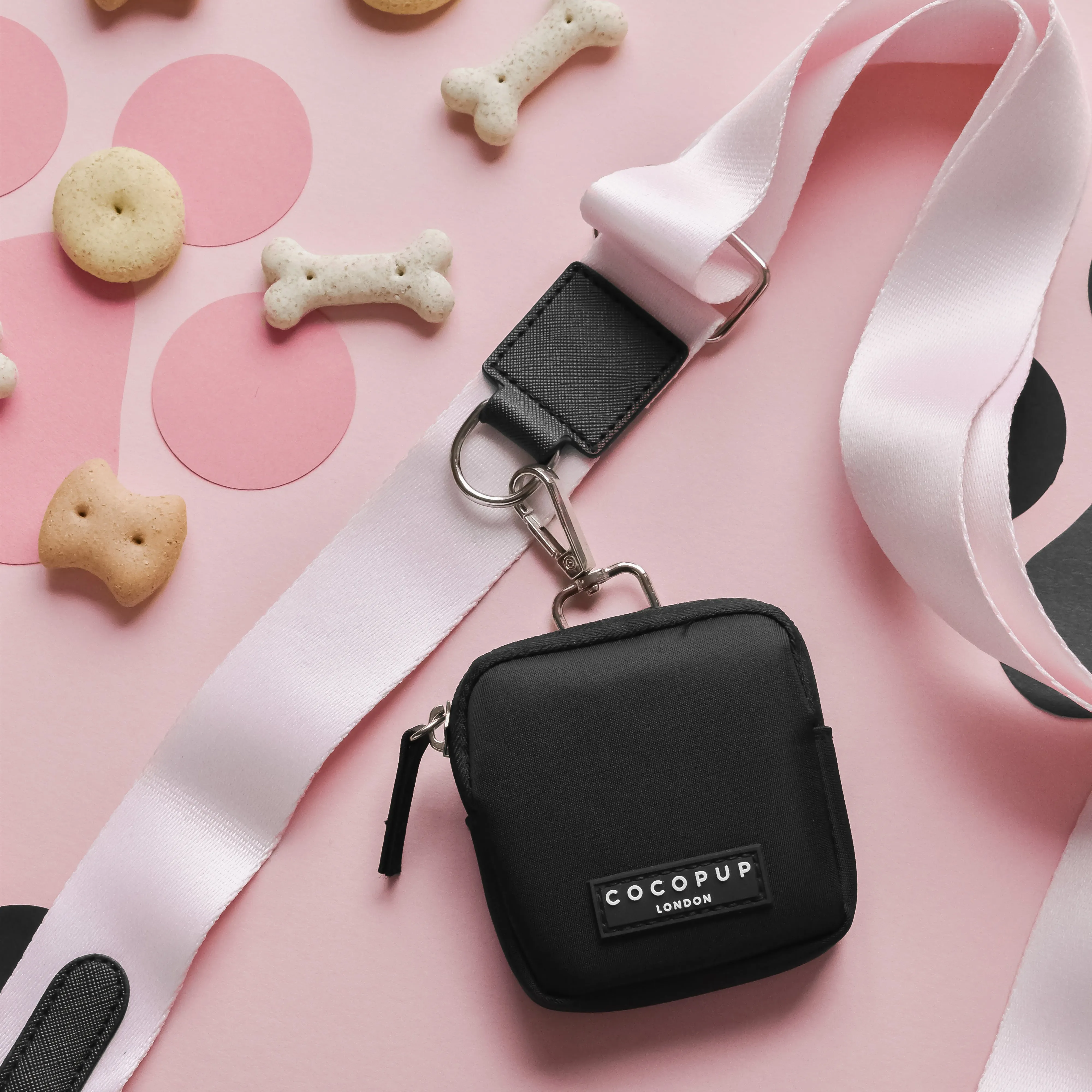 Dog Walking Black Bag Bundle - Baby Pink