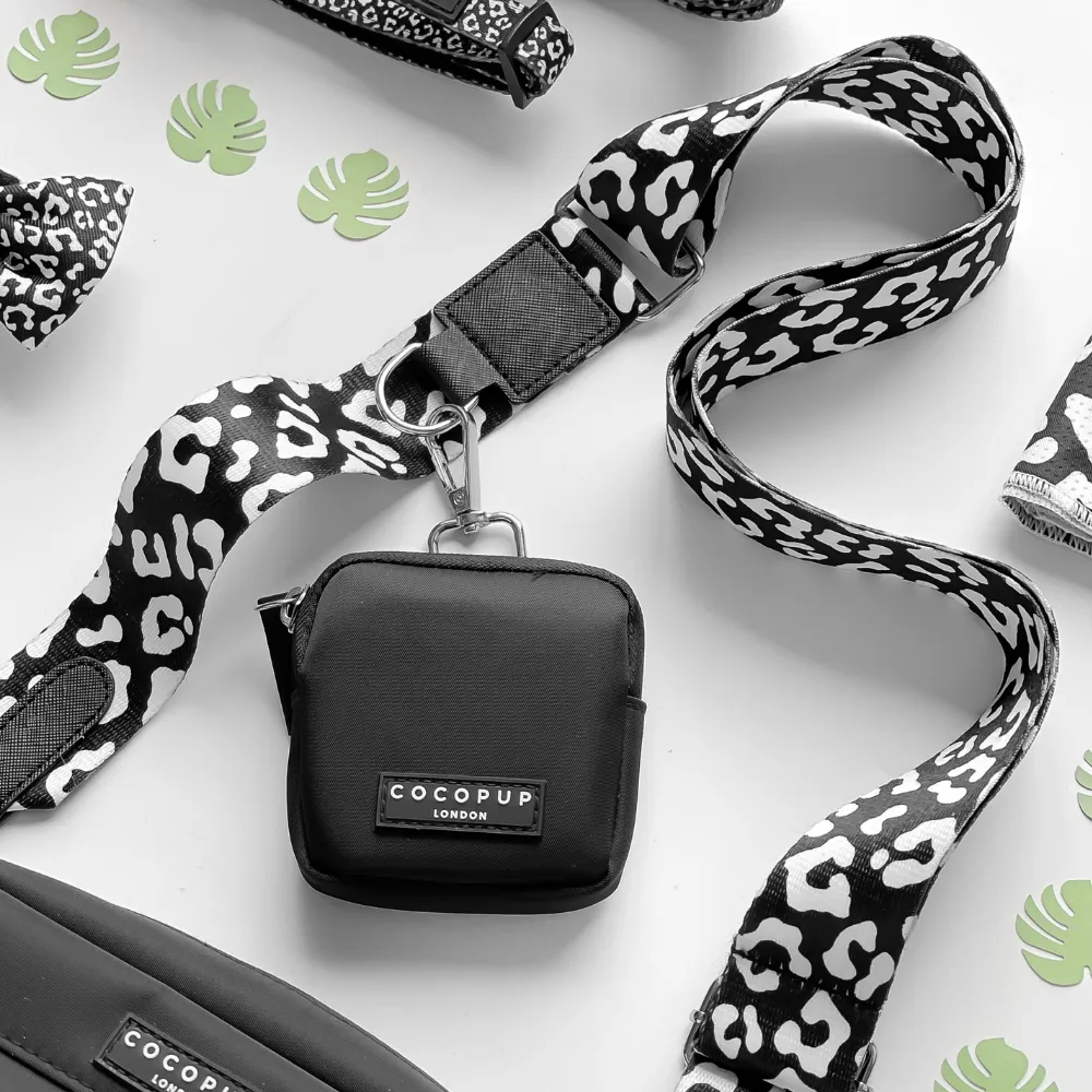 Dog Walking Black Bag Bundle - Black Leopard