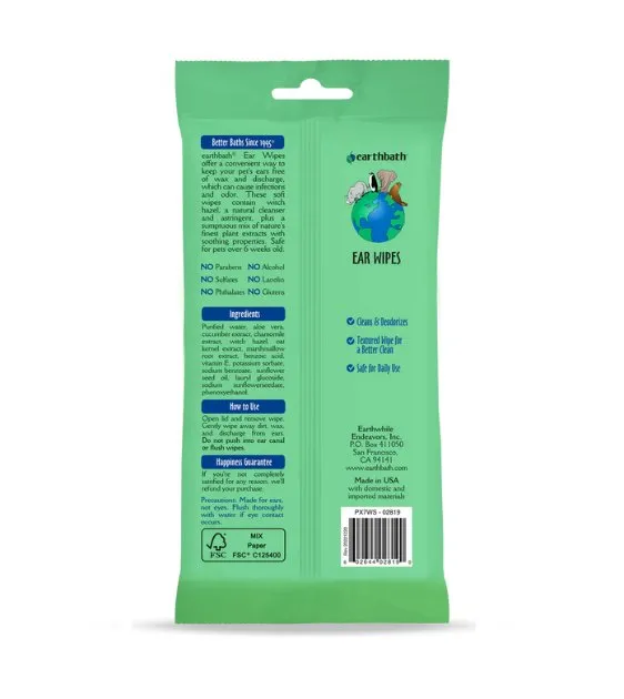 Earthbath Ear Wipes for Dogs and Cats