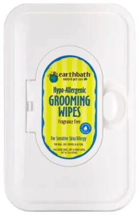 Earthbath Natural Grooming Wipes - Hypoallergenic Fragrance Free