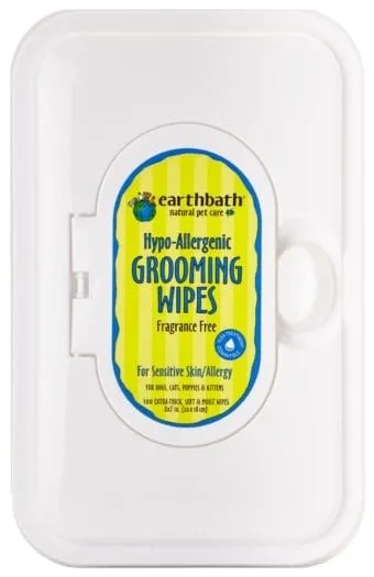 Earthbath Natural Grooming Wipes - Hypoallergenic Fragrance Free