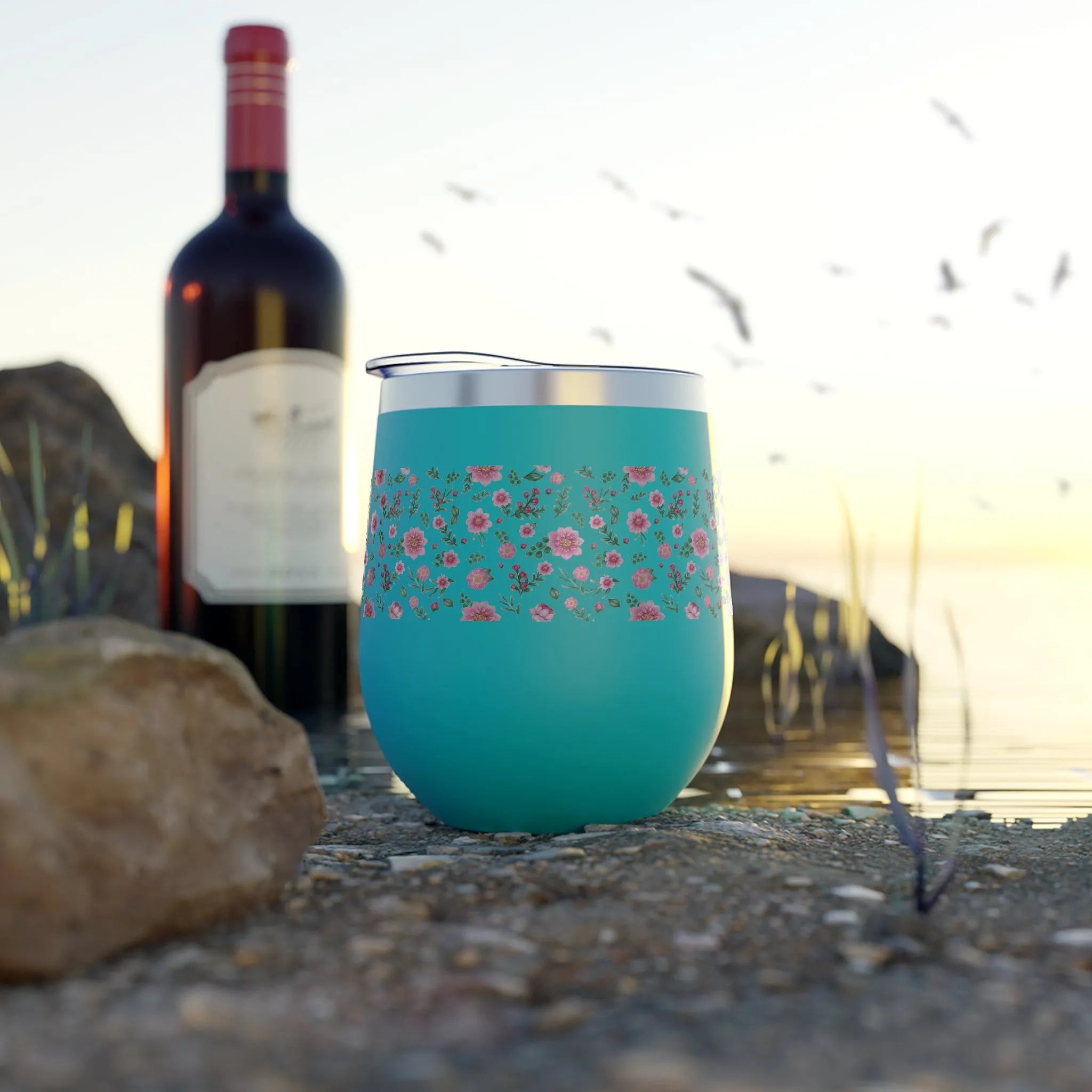 Floral Copper Vacuum Insulated Cup, 12oz