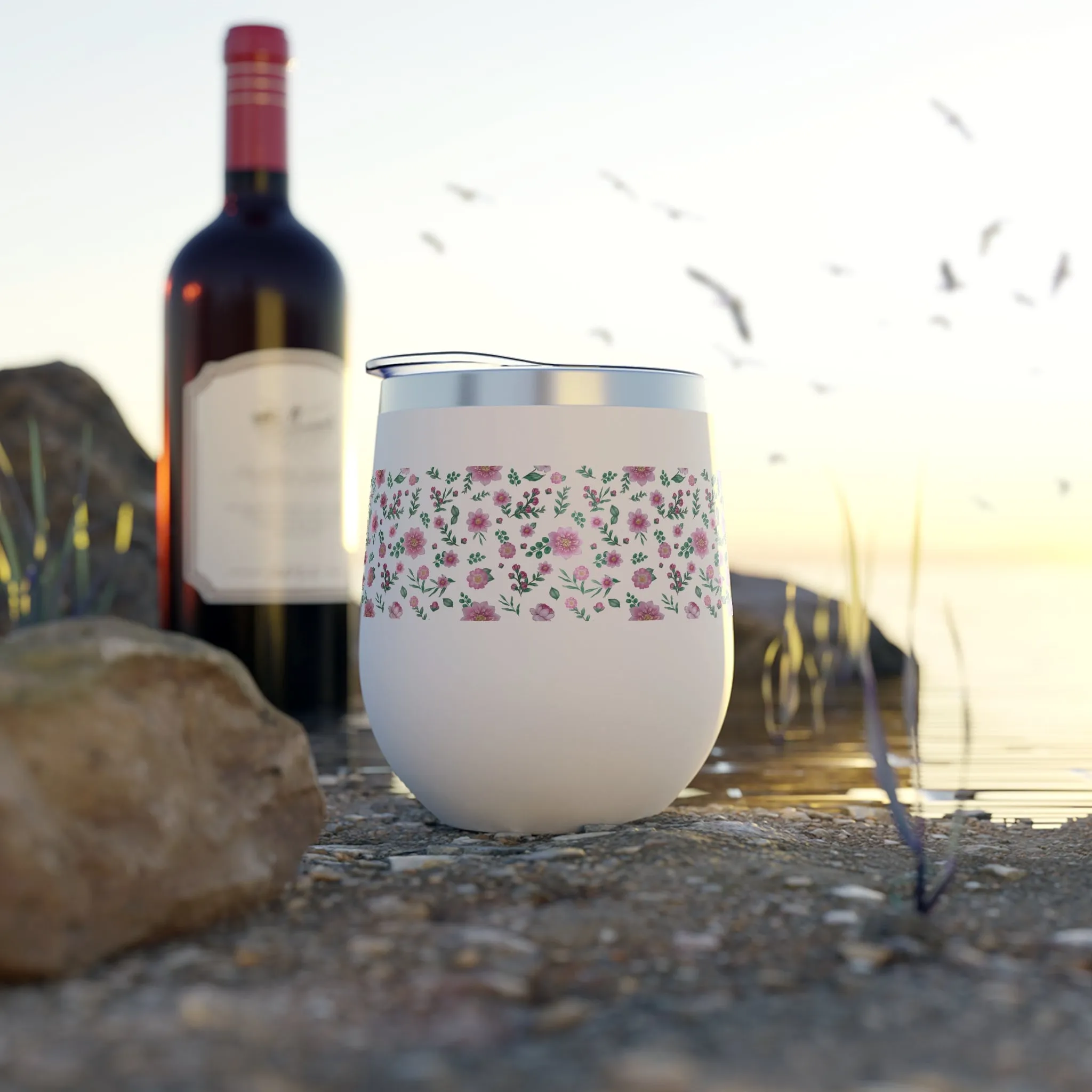Floral Copper Vacuum Insulated Cup, 12oz
