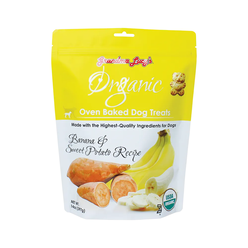 Grandma Lucy's Organic Oven Baked Dog Treats Banana & Sweet Potato 14oz