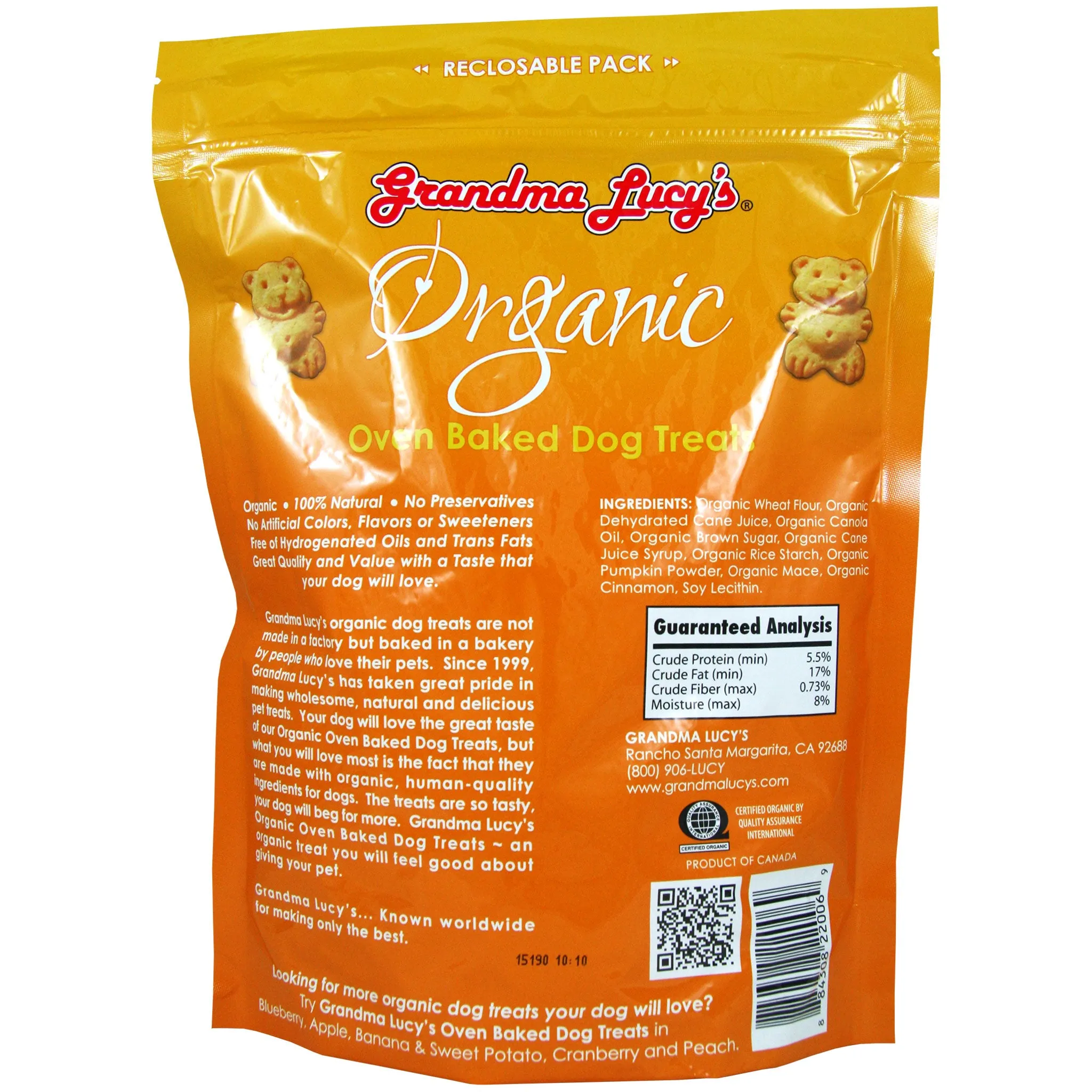 Grandma Lucy's Pumpkin Organic Oven Baked Dog Treats - 14oz