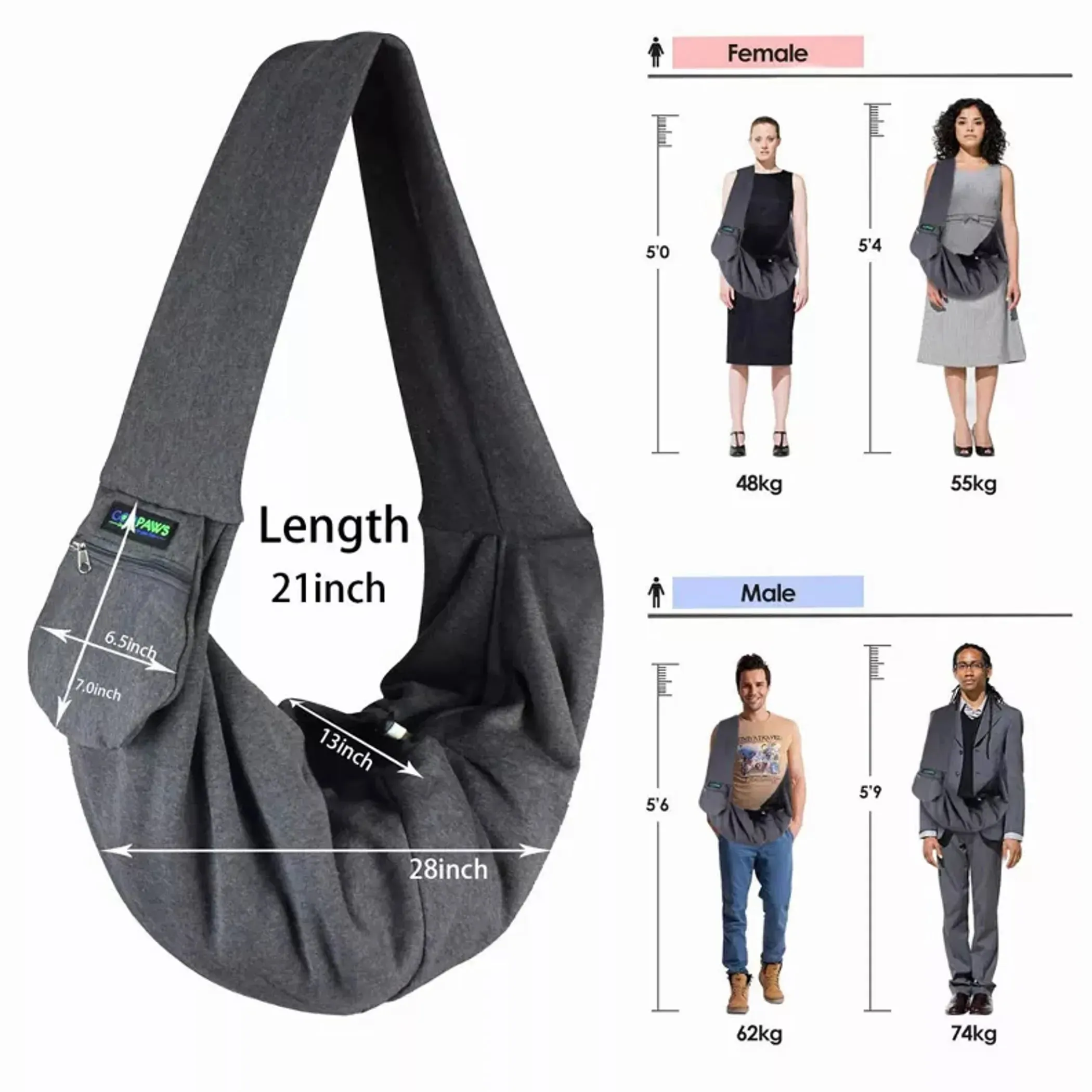 JESPET Comfy Pet Sling for Small Dog or Cat