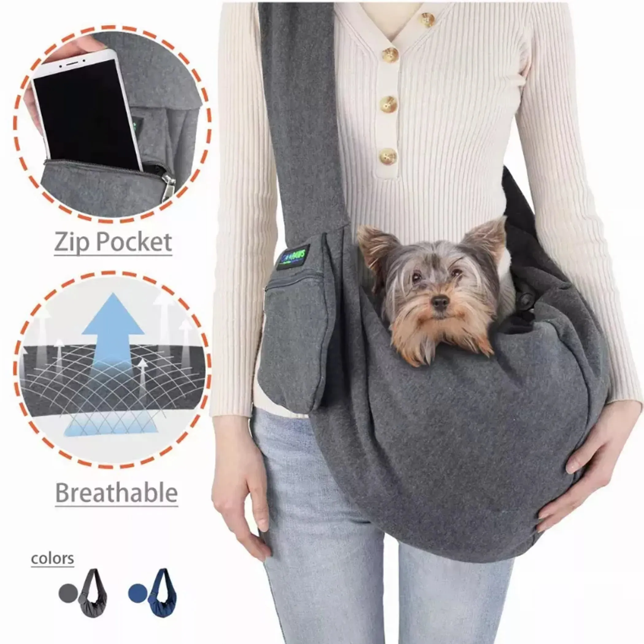 JESPET Comfy Pet Sling for Small Dog or Cat