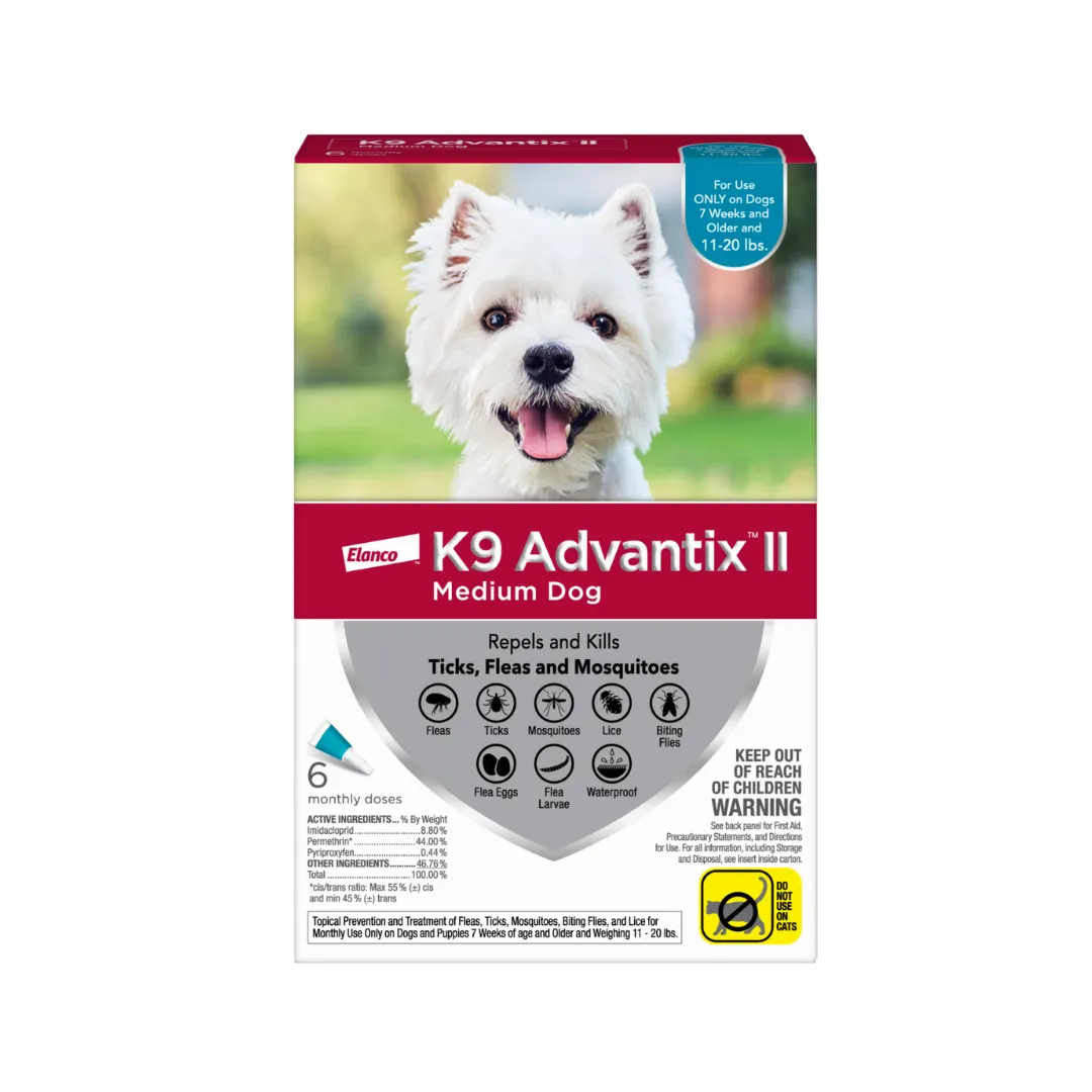 K9 Advantix II  Flea and Tick Treatment Dog Medium