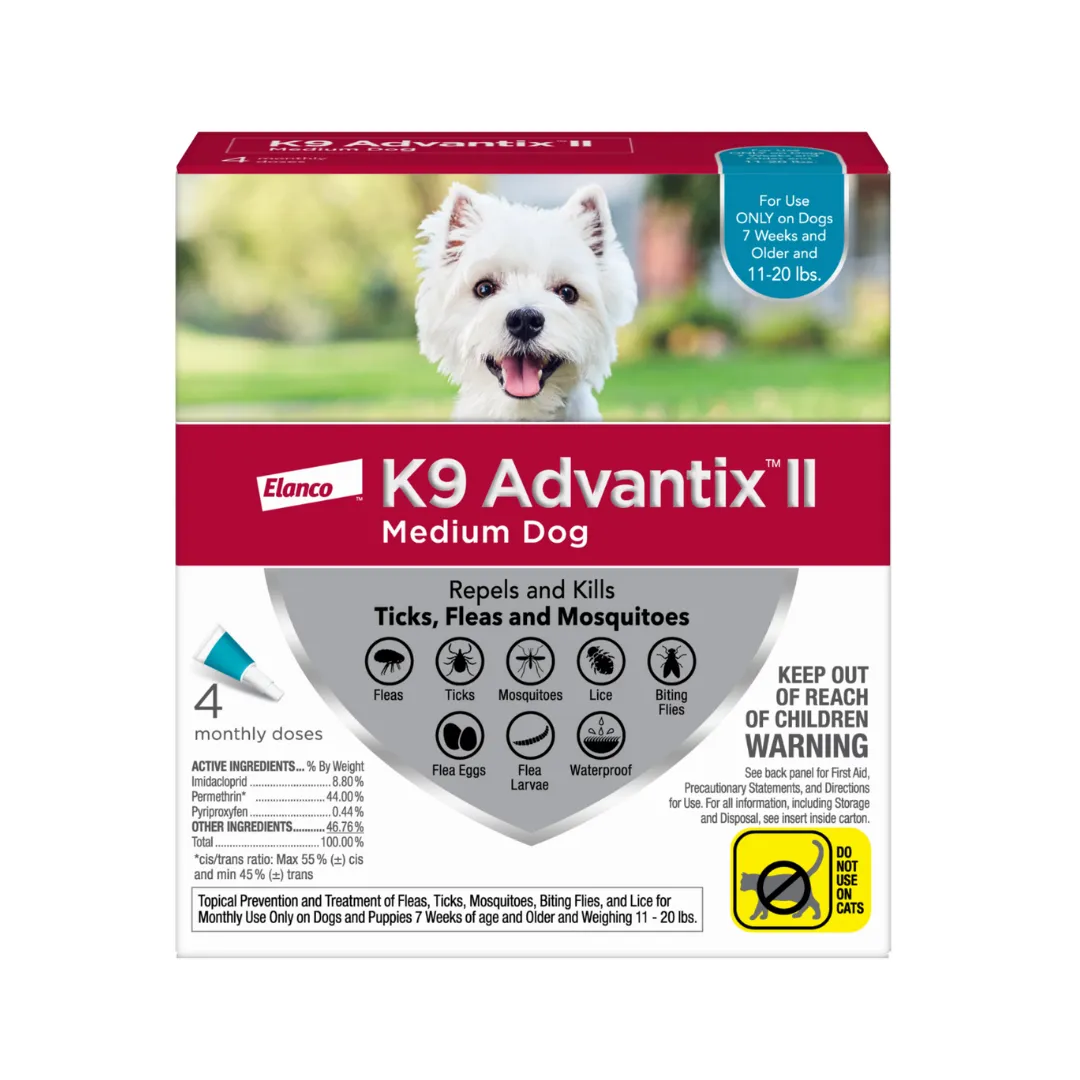 K9 Advantix II  Flea and Tick Treatment Dog Medium
