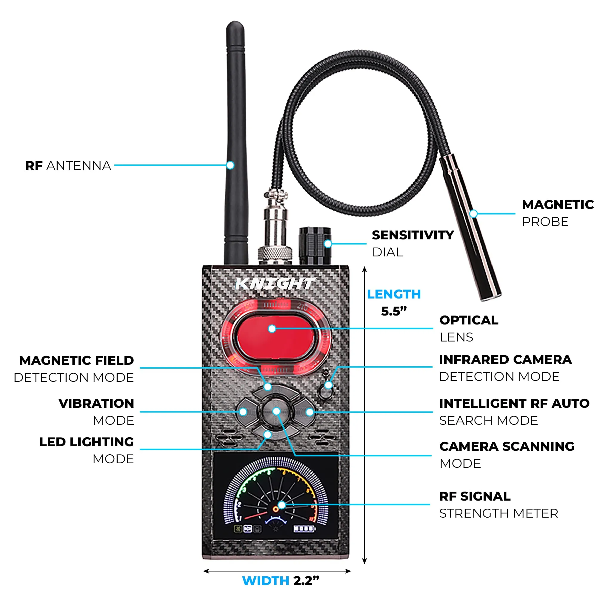 Knight KT8000 Premium Anti Spy Detector & Hidden Devices Detector