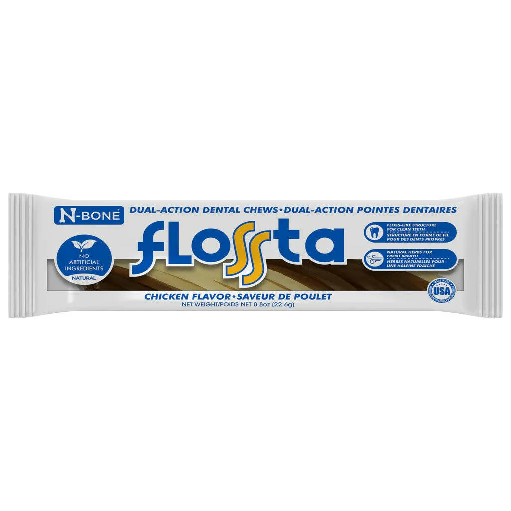 N-Bone FLOSSta Dual Action Chicken Flavor Dental Dog Chews