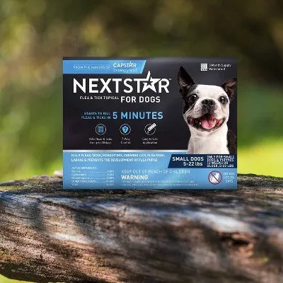 NextStar Flea & Tick Topical Treatment for Small Dogs - 5 to 22lbs - 3ct