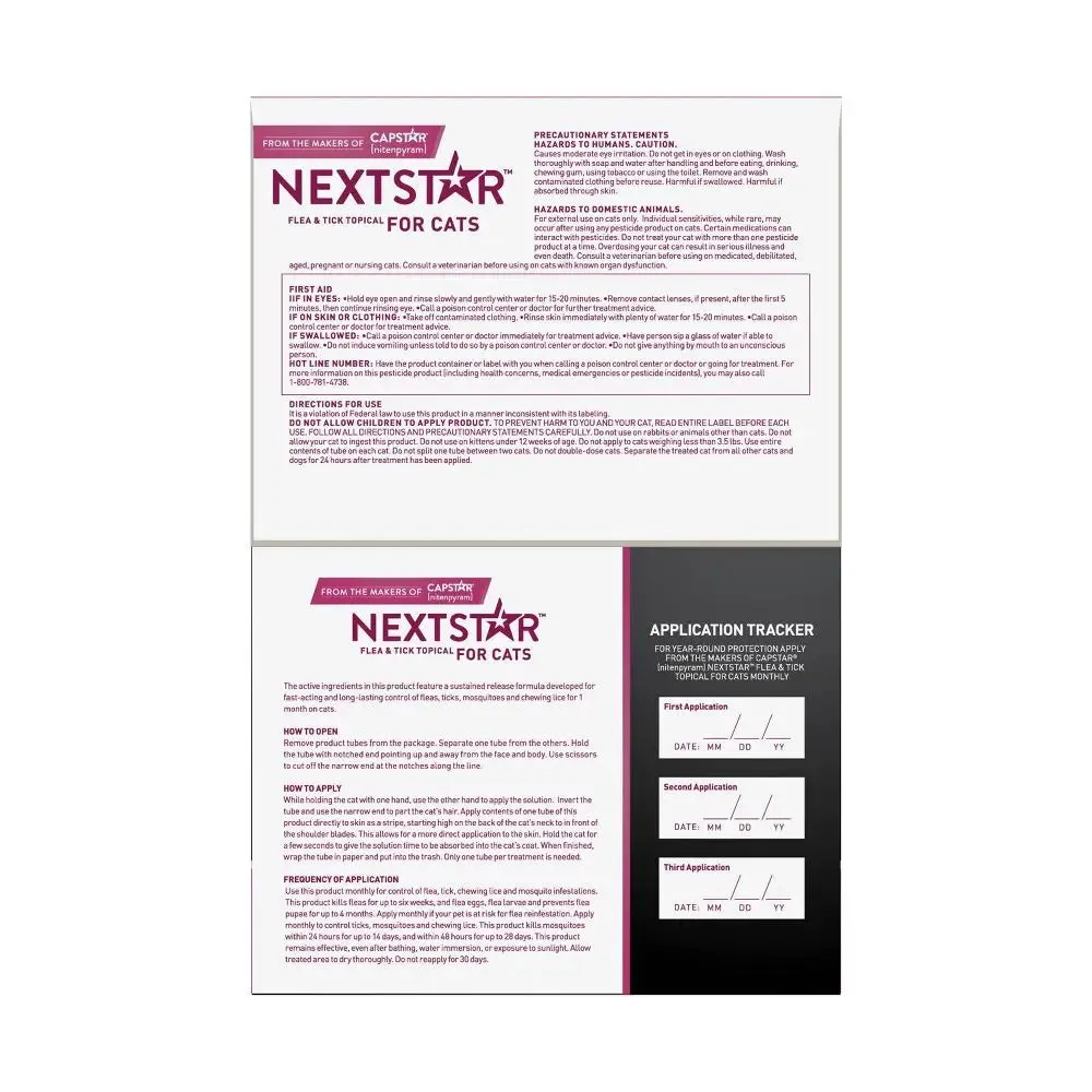 NextStar Flea and Tick Prevention for Cats - Over 3.5lbs/3ct
