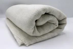 Off White Chevron Pattern Cashmere Blanket