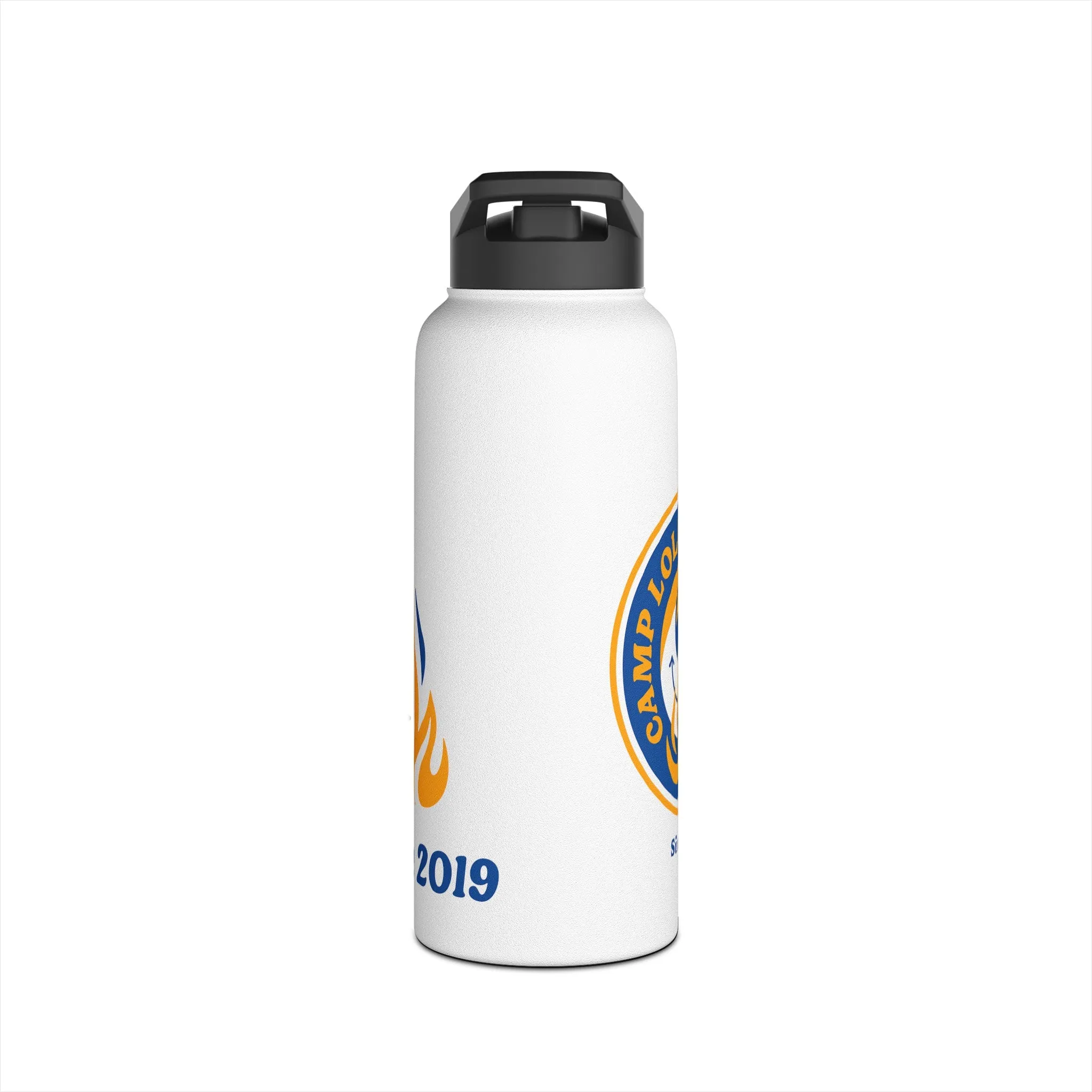 Old School Happy Camper Stainless Steel Water Bottle, Standard Lid