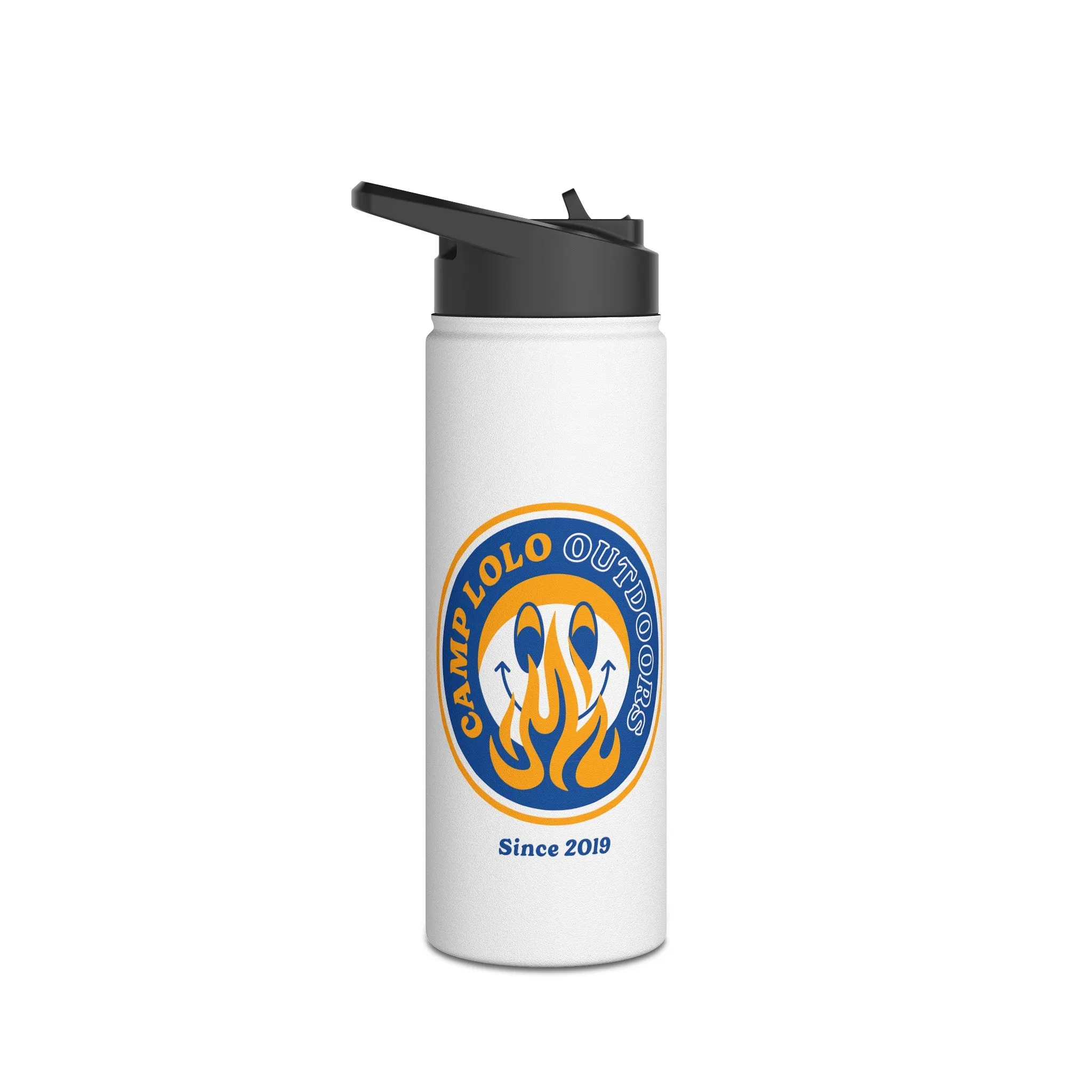 Old School Happy Camper Stainless Steel Water Bottle, Standard Lid