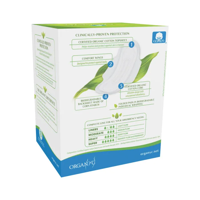 Organyc Sanitary Pads; Moderate Flow 10