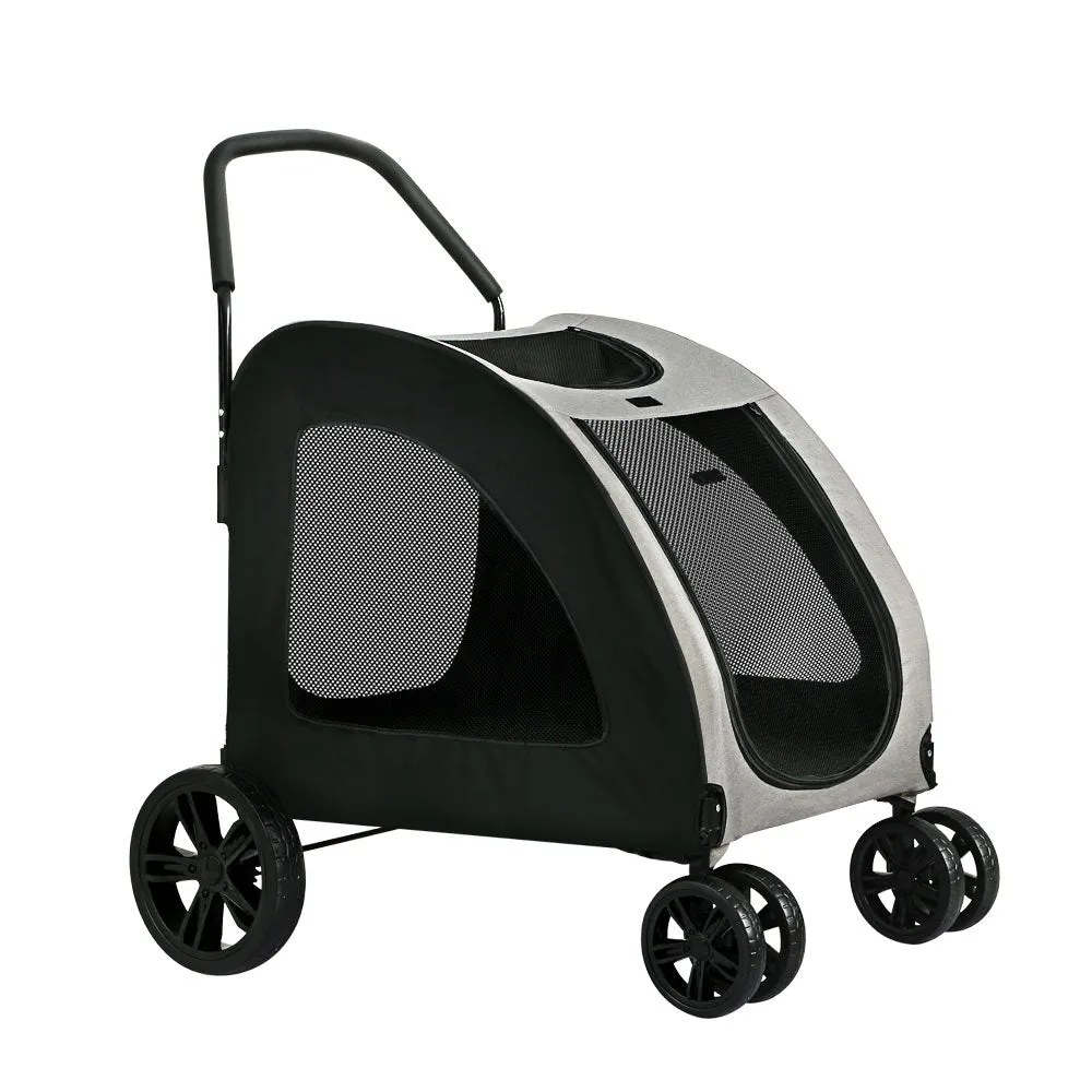 Pet Dog Stroller Pram Large Carrier Cat Travel Foldable Strollers 4 Wheels
