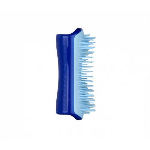 PET TEEZER SMALL DE-SHEDDING AND DOG GROOMING BRUSH BLUE/LIGHT BLUE