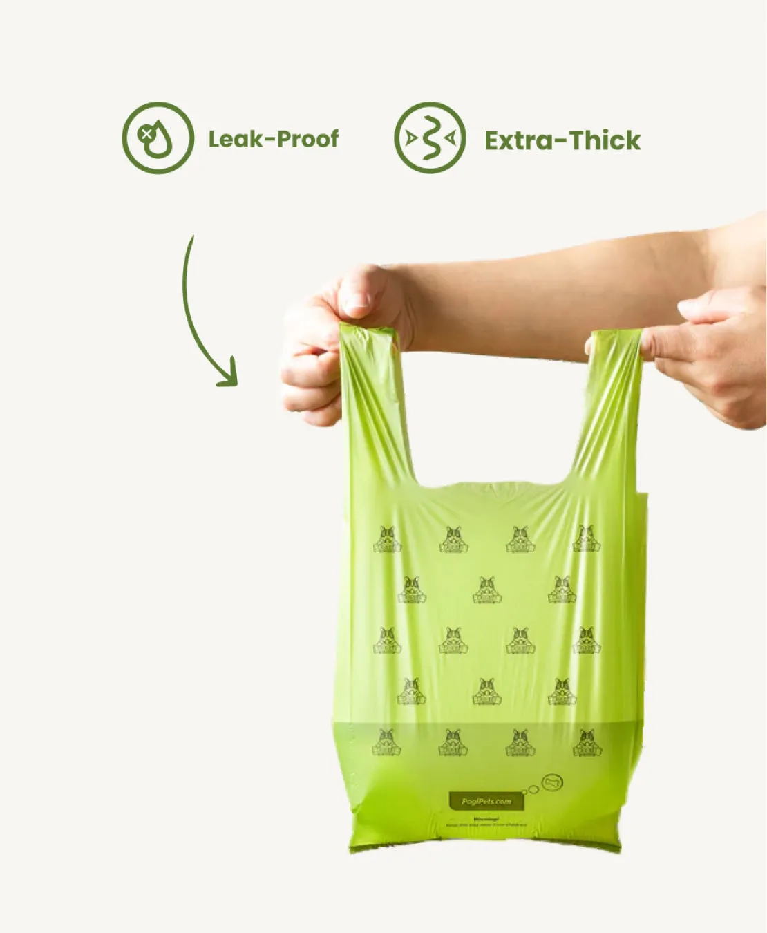 Pogi's Earth-Friendly Pet Poop Bags with Easy-Tie Handles