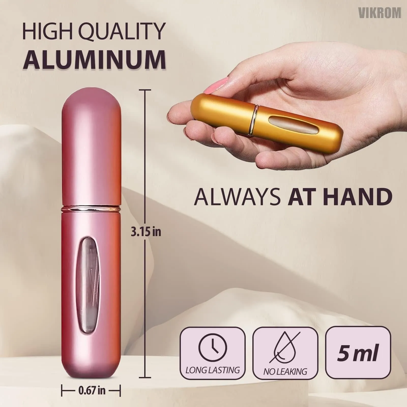Portable Refillable Perfume Spray Bottle   6Pcs 5ml Travel Atomizer