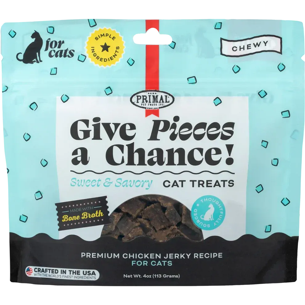Primal Pet Foods Give Pieces a Chance Jerky Treats for Cats Chicken Recipe