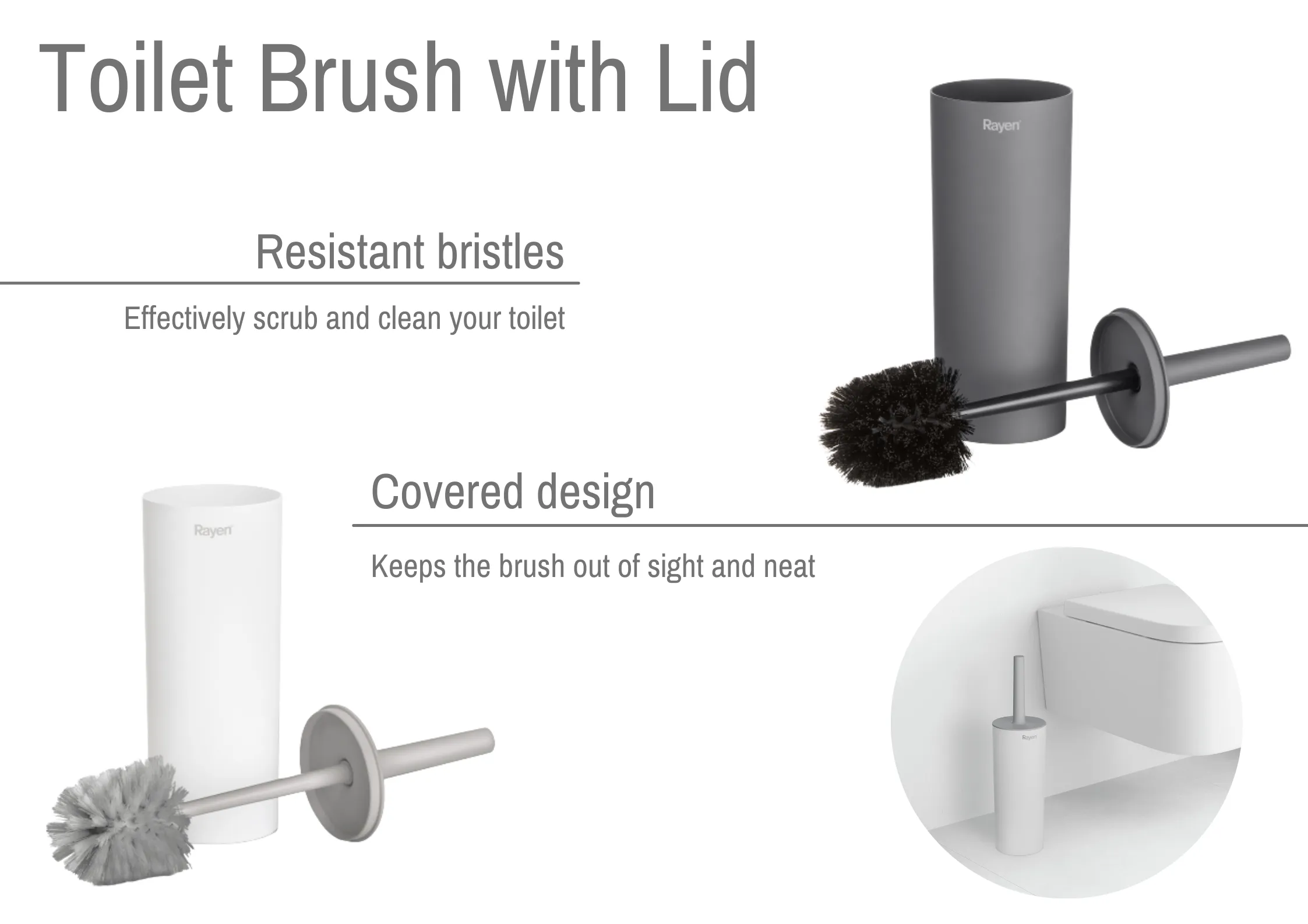 R1640.11 Rayen Toilet Brush High Support White