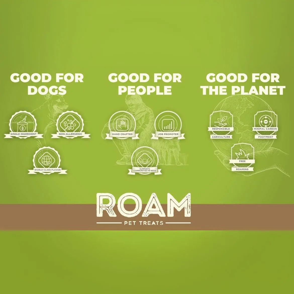 Roam Dog Treats Ossy Chops, 2pk