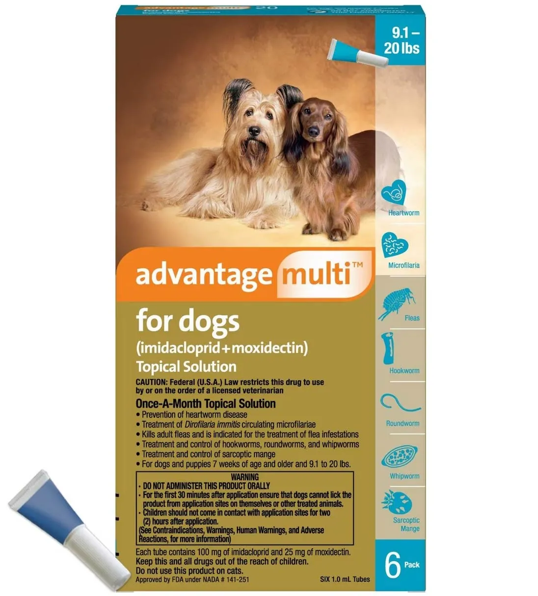Rx Advantage Multi for Dogs (imidacloprid   moxidectin) Topical Solution, 6 Pack