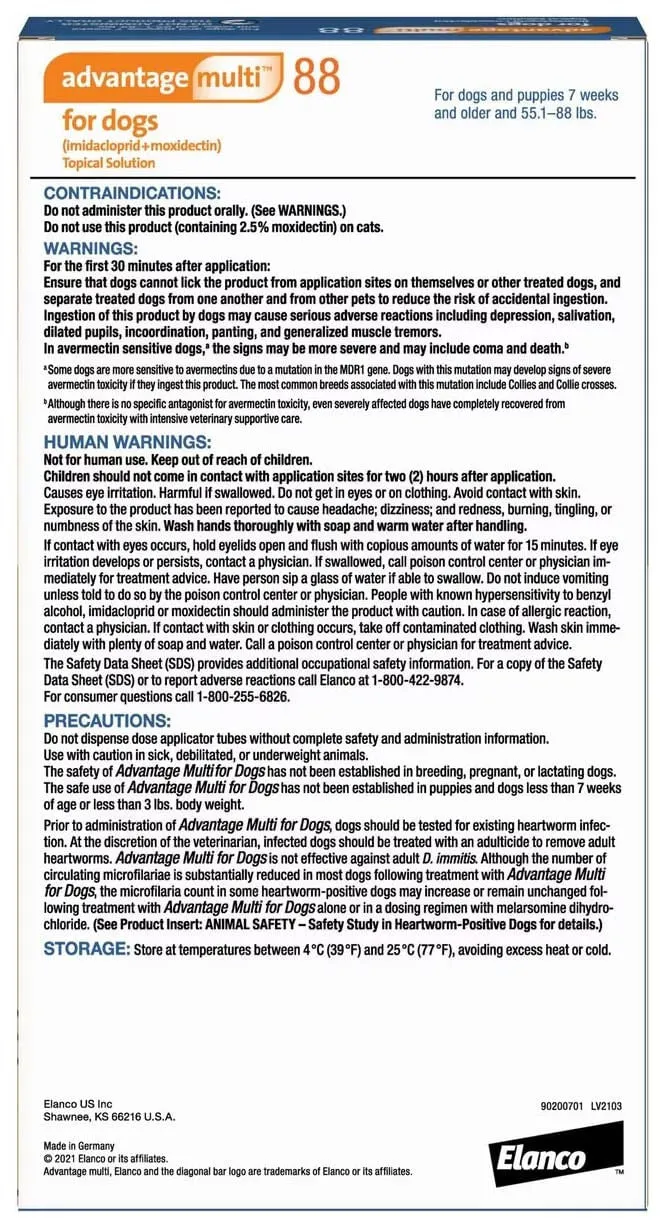 Rx Advantage Multi for Dogs (imidacloprid   moxidectin) Topical Solution, 6 Pack