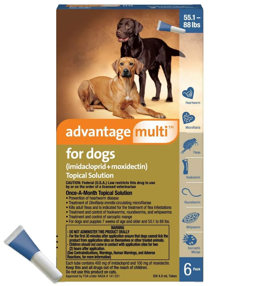 Rx Advantage Multi for Dogs (imidacloprid   moxidectin) Topical Solution, 6 Pack